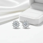 1CT Moissanite Sunflower Stud Earrings 925 Sterling Silver – D Color VVS1 Wedding Jewelry Gift for Women - Hadi Craft