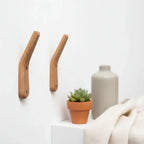 2-Pack Rustic Wooden Wall Hooks for Coats, Towels, and Hats - Hadi Craft