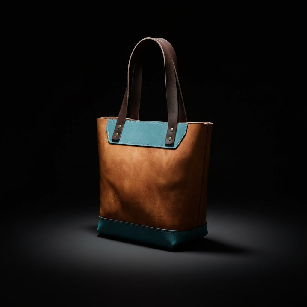 Naomi Leather Tote Bag for Women – Ocean Tide | Everyday Carry | Handmade in USA