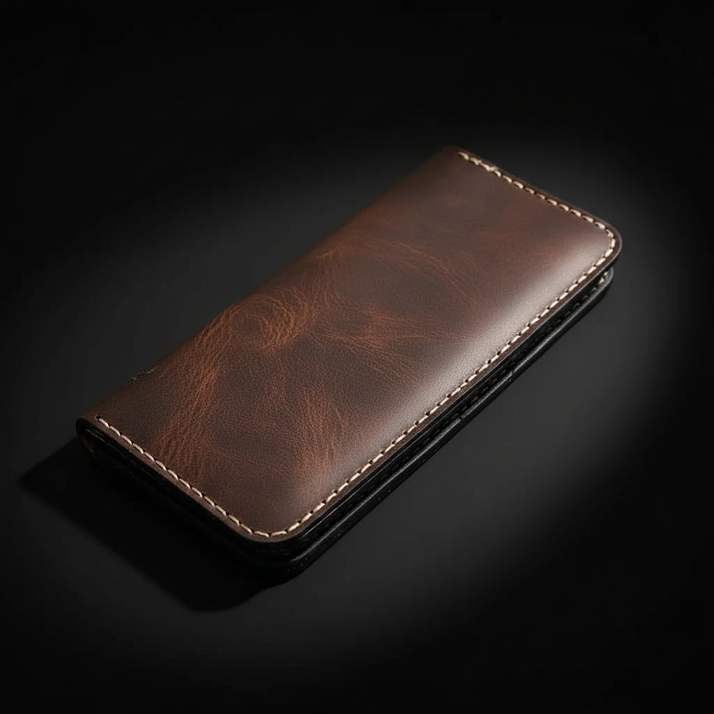 Houstonian Long Leather Wallet for Men – Full-Grain & Personalized | Handmade in USA