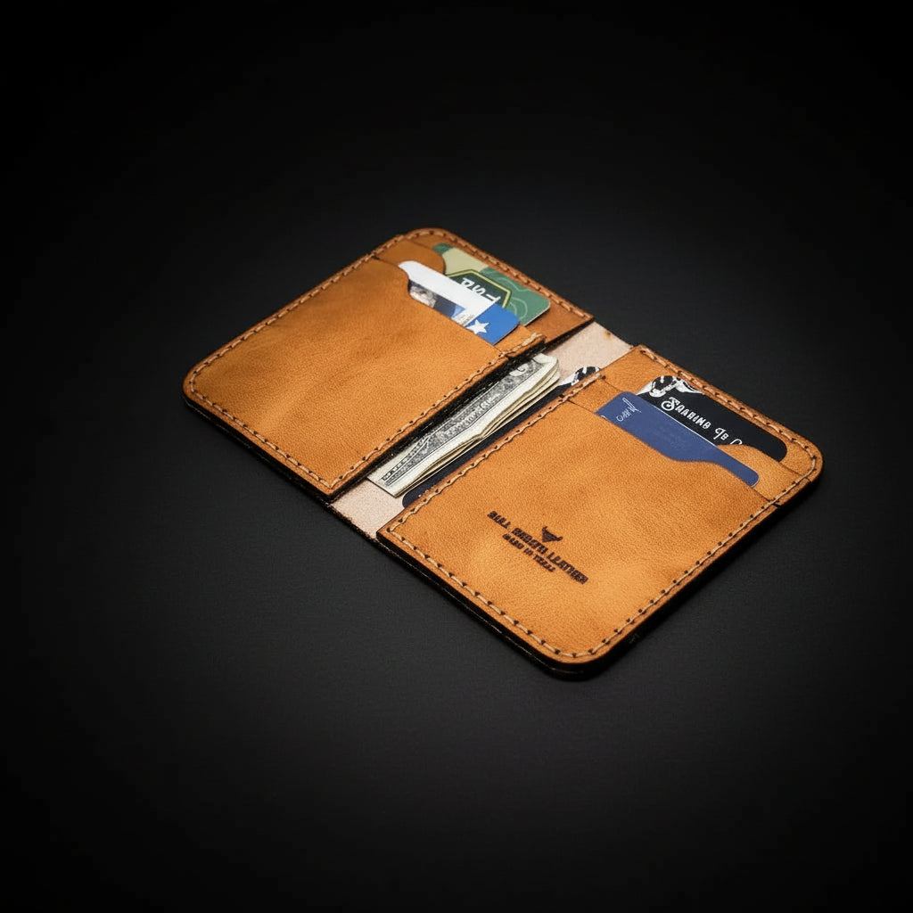 Western Vertical Leather Wallet for Men – Full-Grain & Personalized | Handmade in USA
