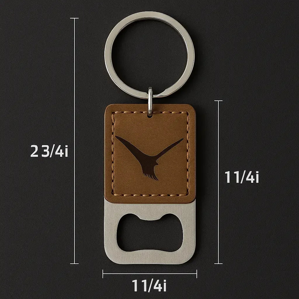 Leather Keychain with Bottle opener customize laser engraving Hadi Craft