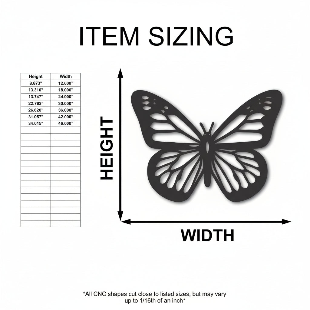 Custom Metal Butterfly Wall Art | Indoor & Outdoor Butterfly Wall Plaque | 15 Color Options