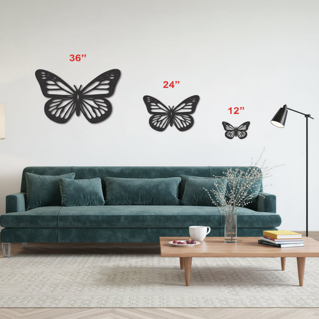 Custom Metal Butterfly Wall Art | Indoor & Outdoor Butterfly Wall Plaque | 15 Color Options