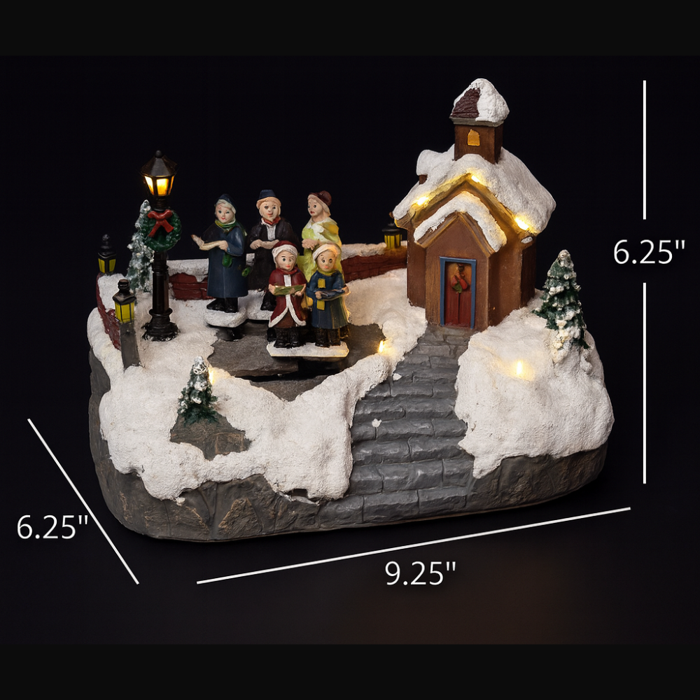 Animated Christmas Village Choir Decoration Winter Wonderland LED Light Set
