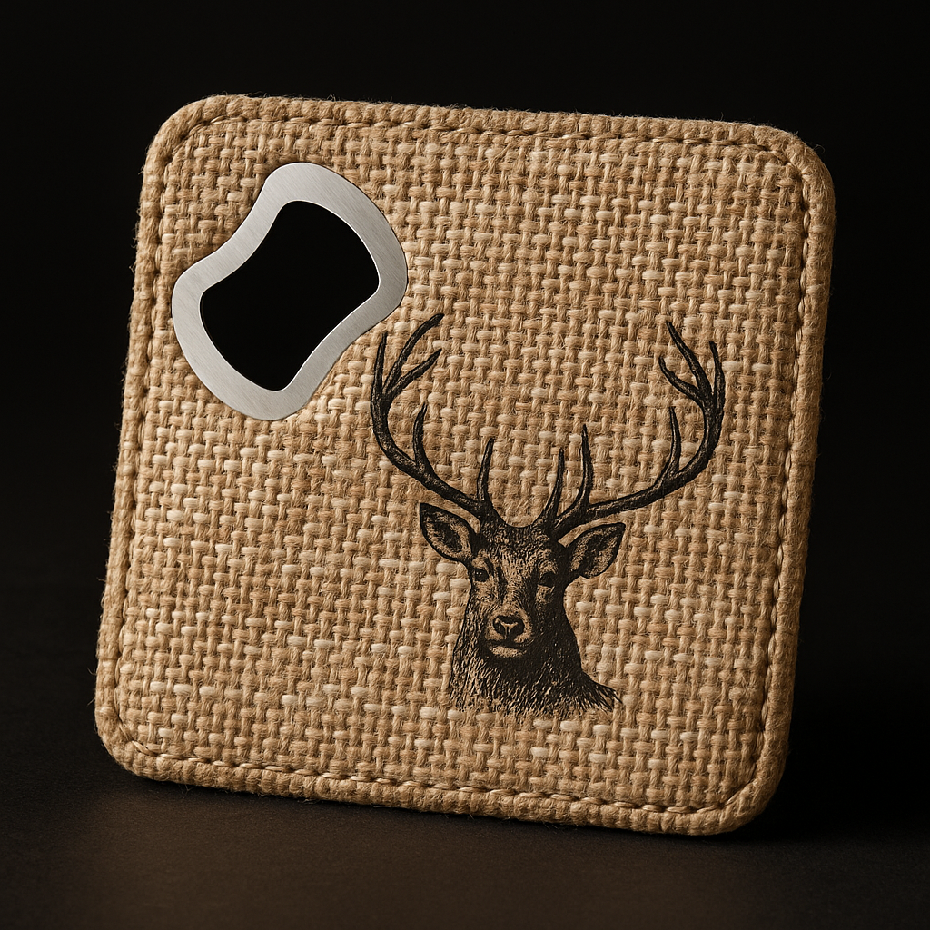 Sublimate Burlap Bottle Opener and Coaster with Customize -  Coaster