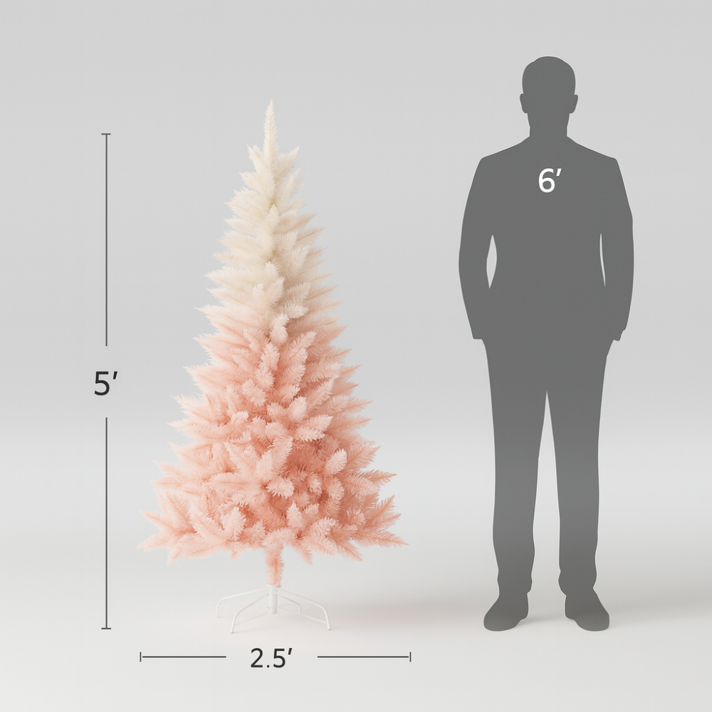 Pink Ombre Artificial Christmas Tree  Modern Holiday Tree for Home, Party & Festive Decorations
