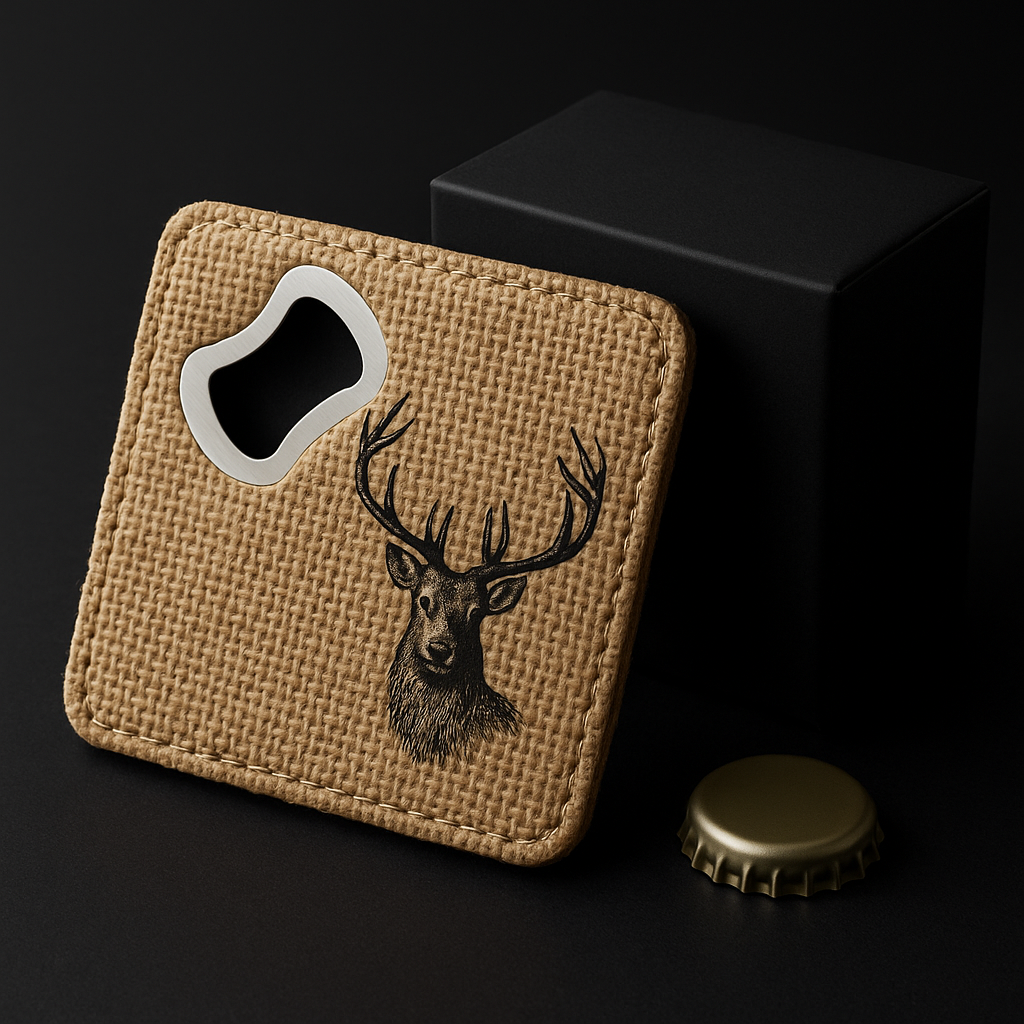 Sublimate Burlap Bottle Opener and Coaster with Customize -  Coaster