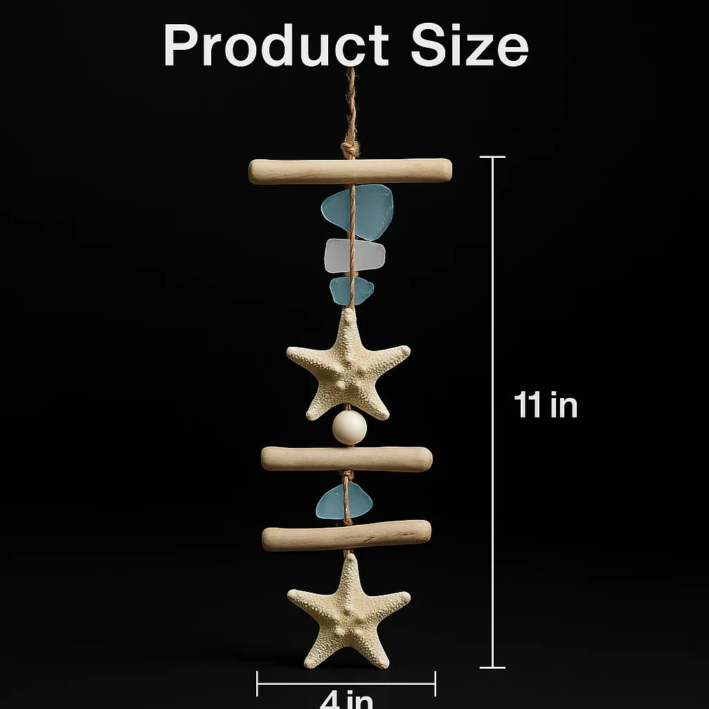 Seashells, Starfish Driftwood Beach Room Decoration Wall Hanging Hadi Craft