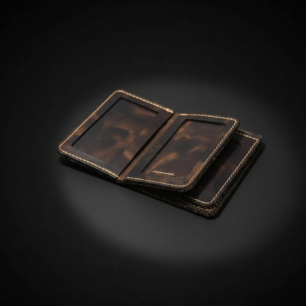 Federal Badge Wallet Small – Walnut Leather | ID & Badge Holder | Handmade in USA