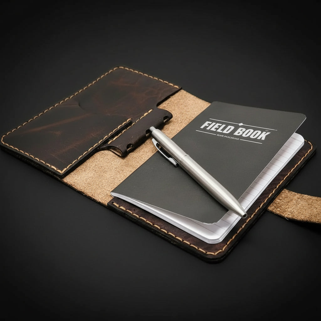 Leather Field Notes Cover – Walnut Brown | Everyday Carry | Handmade in USA