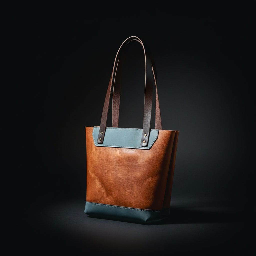 Naomi Leather Tote Bag for Women – Ocean Tide | Everyday Carry | Handmade in USA