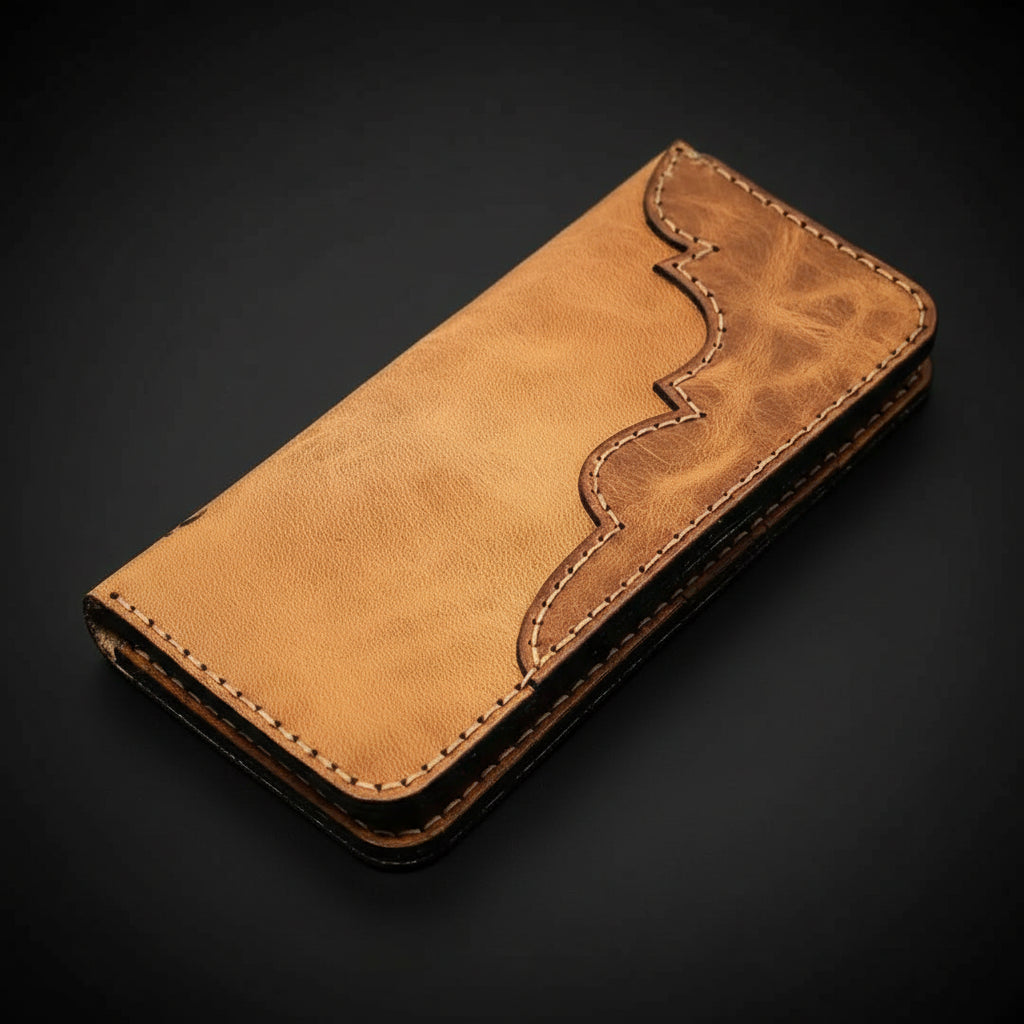 Western Long Leather Wallet for Men – Full-Grain & Personalized | Handmade in USA