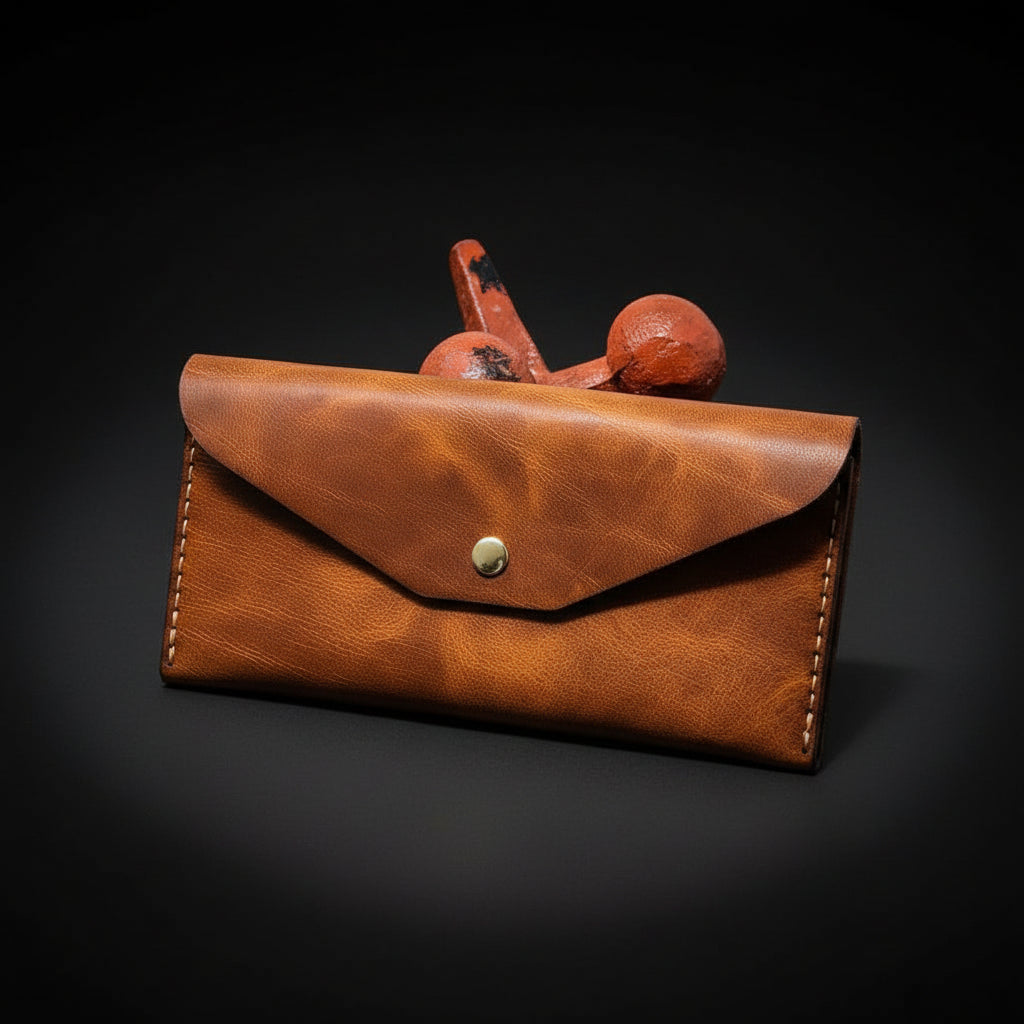 Sugar Land Leather Clutch Wallet for Women – Chestnut Brown | Handmade in USA
