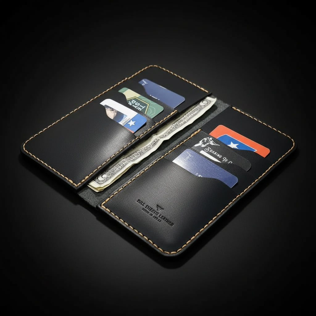 Houstonian Long Leather Wallet for Men – Full-Grain & Personalized | Handmade in USA