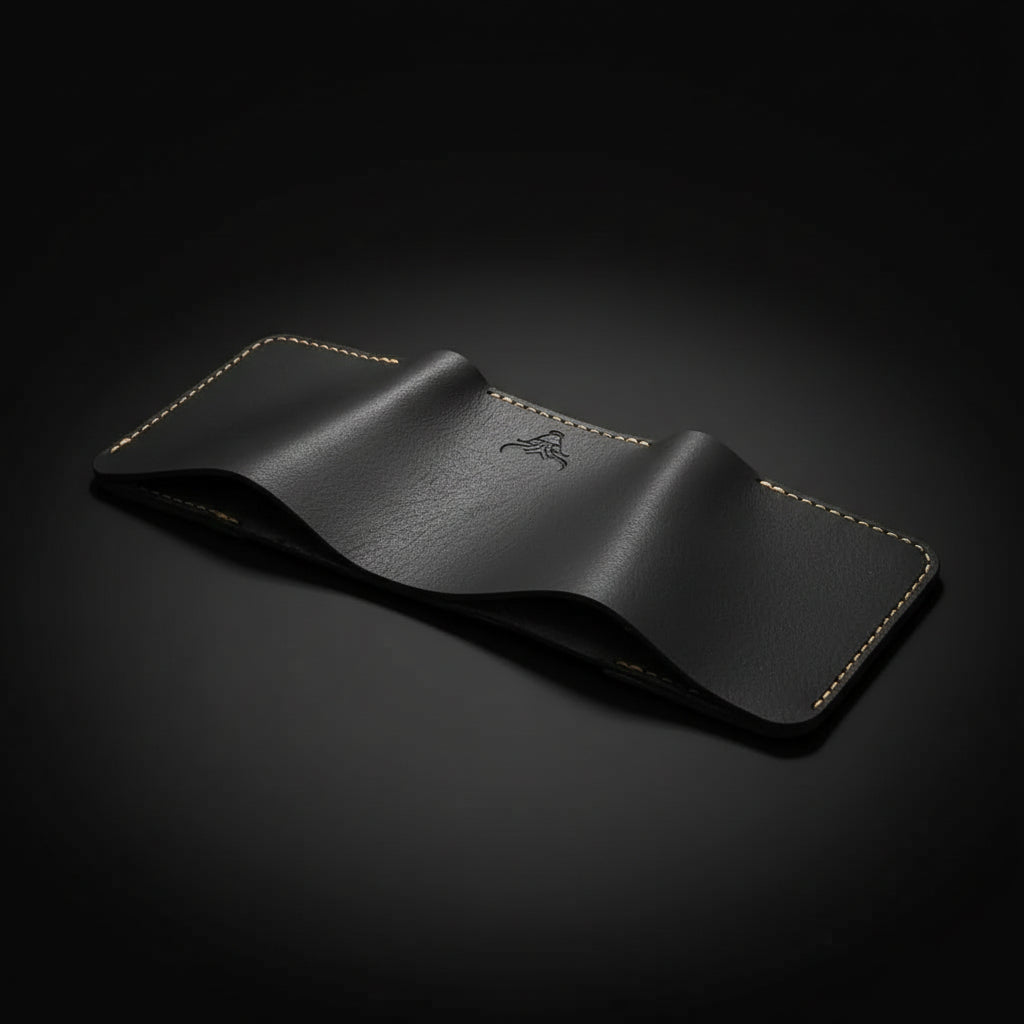 Handmade Leather Trifold Wallet for Men – Full-Grain & Personalized | The Trinity | Hadi Craft USA