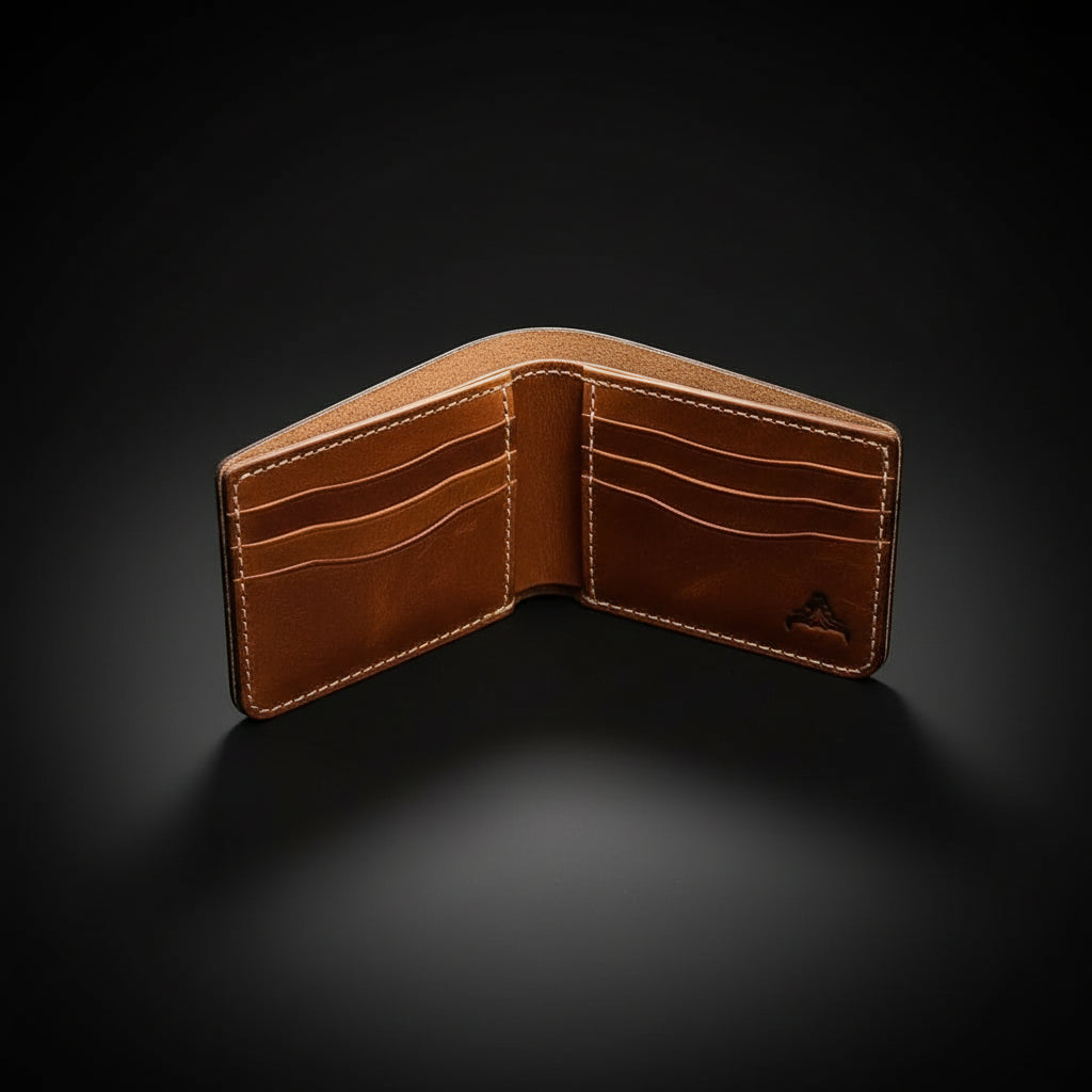 Handmade Leather Trifold Wallet for Men – Full-Grain & Personalized | The Trinity | Hadi Craft USA