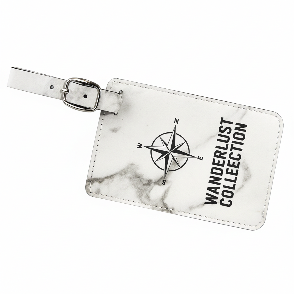 Premium luggage tag crafted from Laserable Leatherette