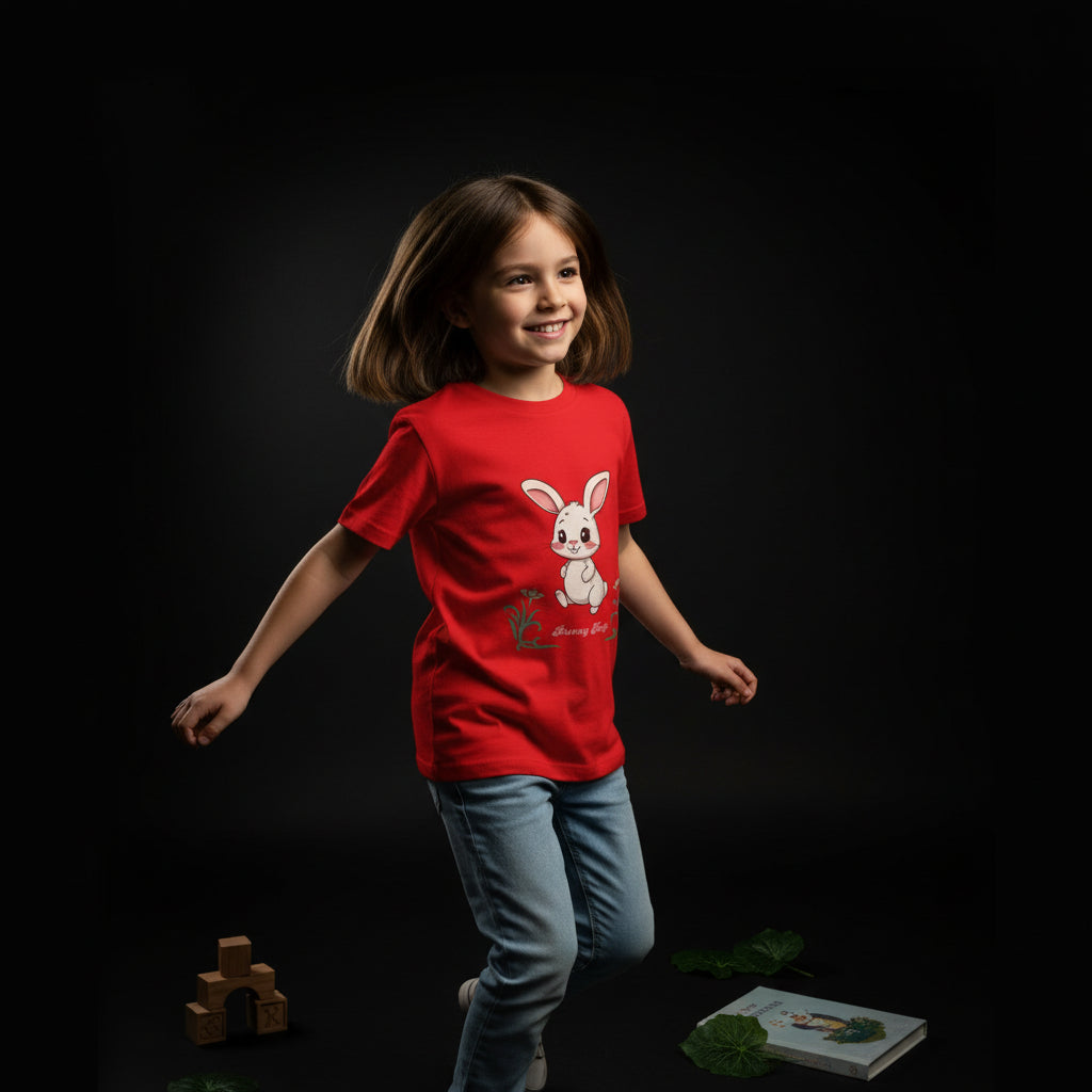 Kids 100% Cotton T-Shirt – Made in USA, Soft Breathable Front Print Tee for Boys & Girls