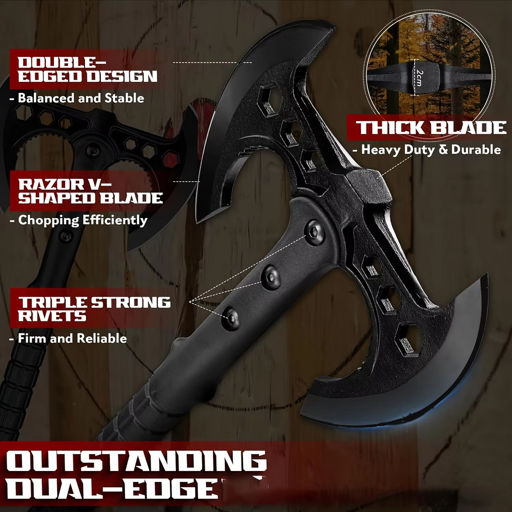 Outdoor Multi-Functional Tactical Axe | Camping, Picnic & Backyard Wood-Chopping Axe for Adventure & Survival
