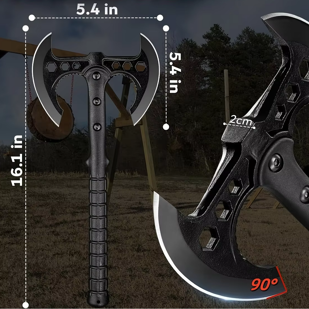 Outdoor Multi-Functional Tactical Axe | Camping, Picnic & Backyard Wood-Chopping Axe for Adventure & Survival