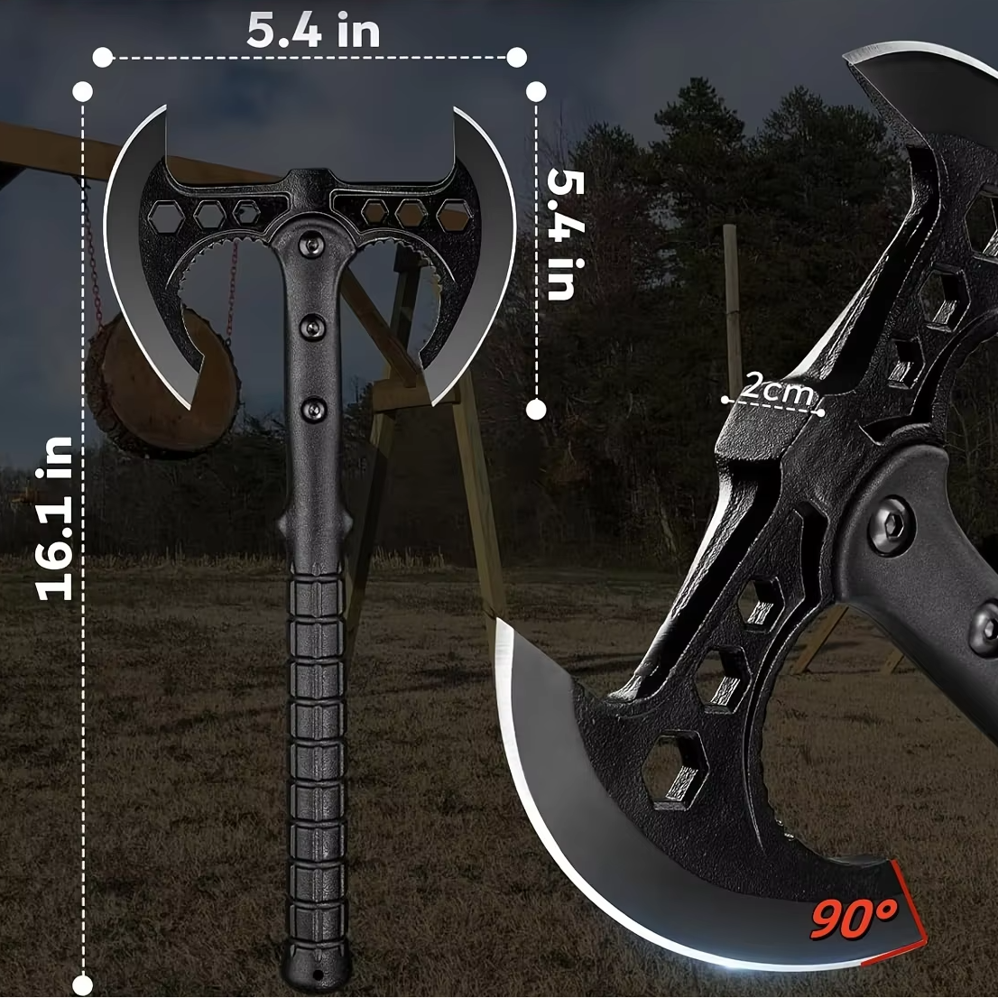 Outdoor Multi-Functional Tactical Axe | Camping, Picnic & Backyard Wood-Chopping Axe for Adventure & Survival