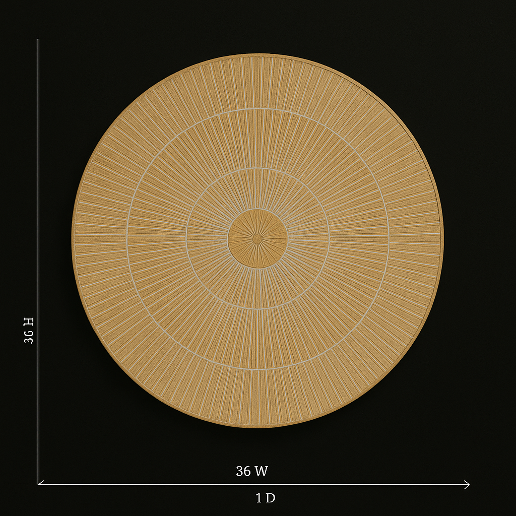 Handcarved 36-Inch Round Wooden Wheel Wall Decor – Statement Wall Art