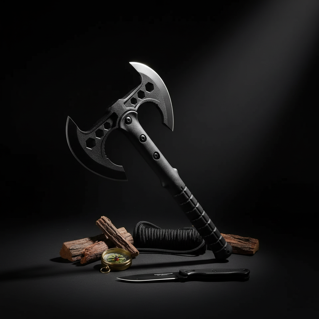 Outdoor Multi-Functional Tactical Axe | Camping, Picnic & Backyard Wood-Chopping Axe for Adventure & Survival