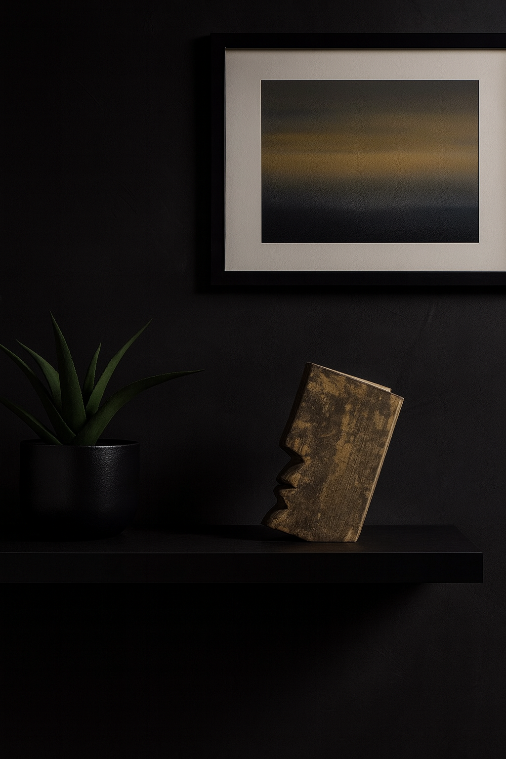 Handcrafted Wooden Face Sculpture – Decorative Art Object (10”)