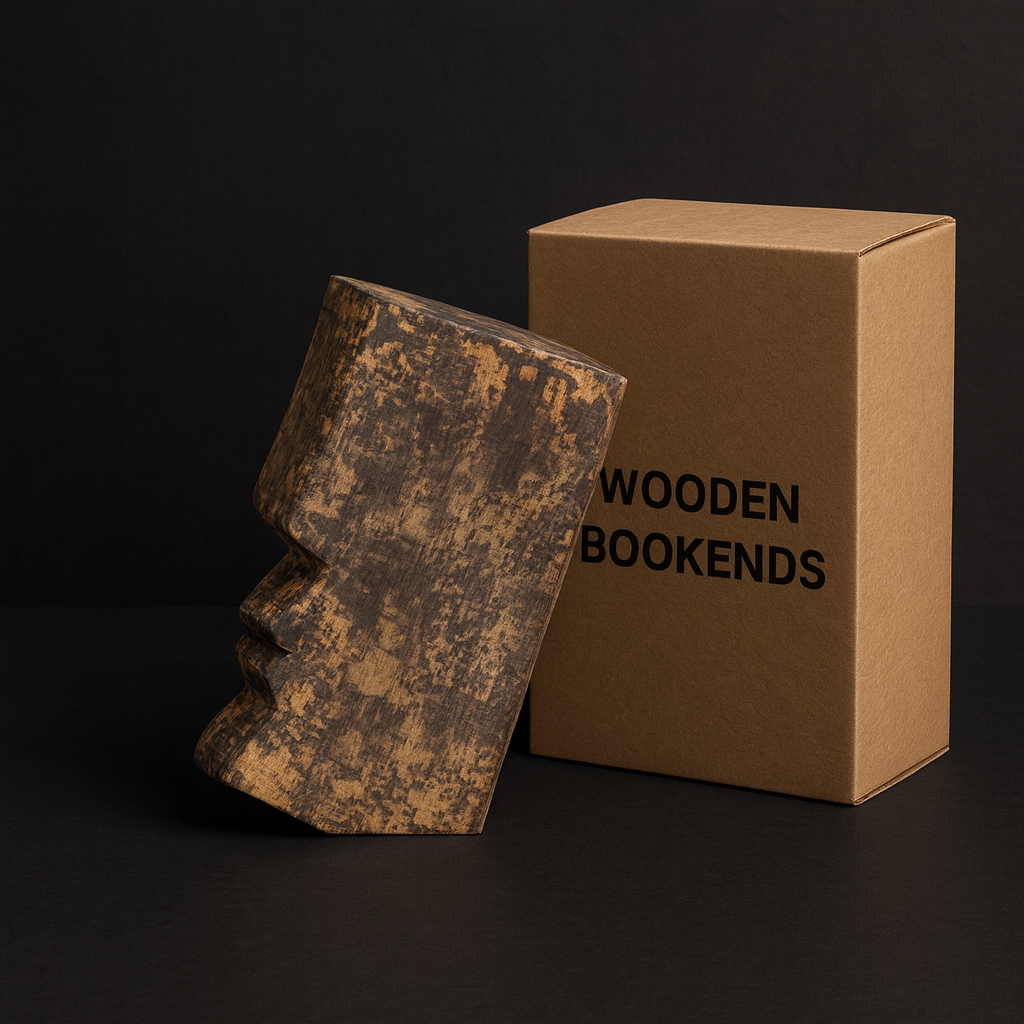 Handcrafted Wooden Face Sculpture – Decorative Art Object (10”)