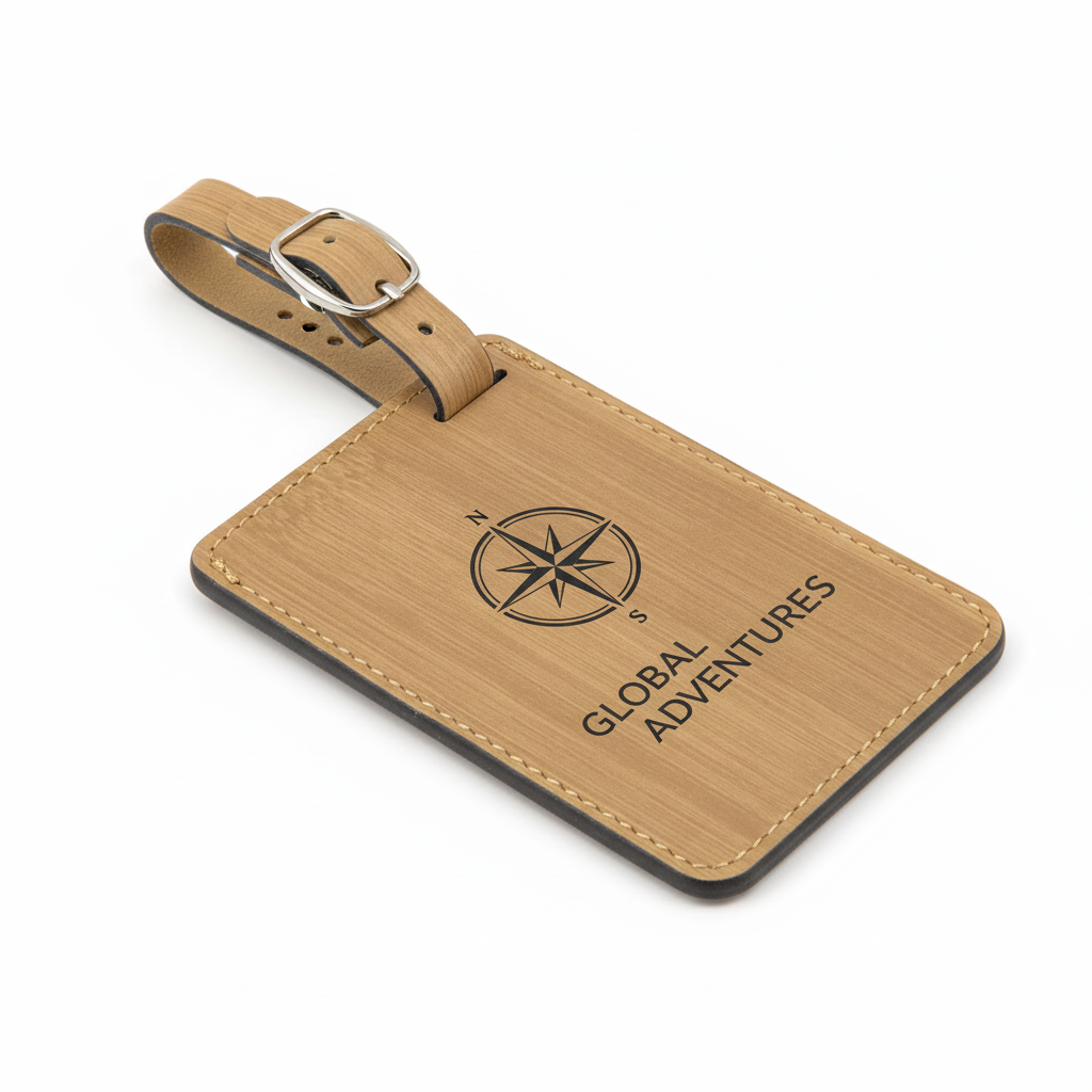 Premium Laserable Leatherette Luggage Tag, Size 4¼" x 2¾"