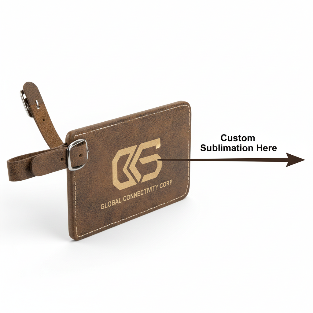 Premium Laserable Leatherette Luggage Tag, Size 4¼" x 2¾"