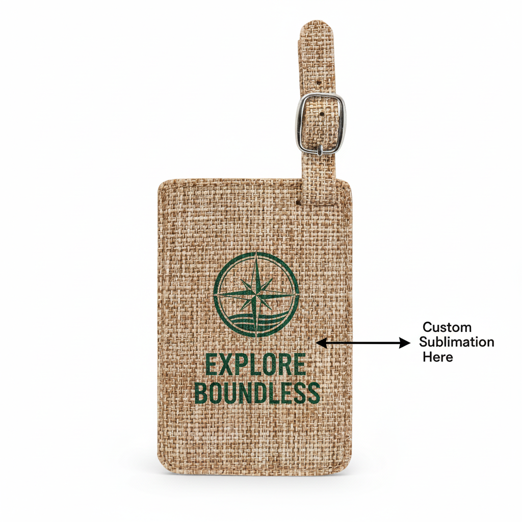 Sublimatable Burlap Luggage Tag – 4" 1/4 x 2" 3/4 Transform your travel essentials