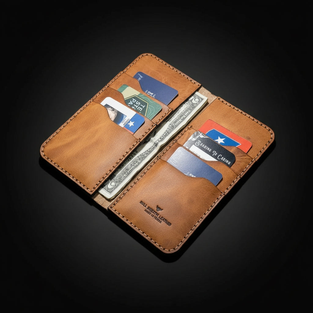 Western Long Leather Wallet for Men – Full-Grain & Personalized | Handmade in USA