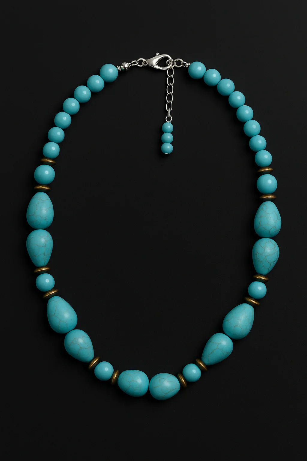 Handmade Turquoise Stone beads Necklace Hadi Craft