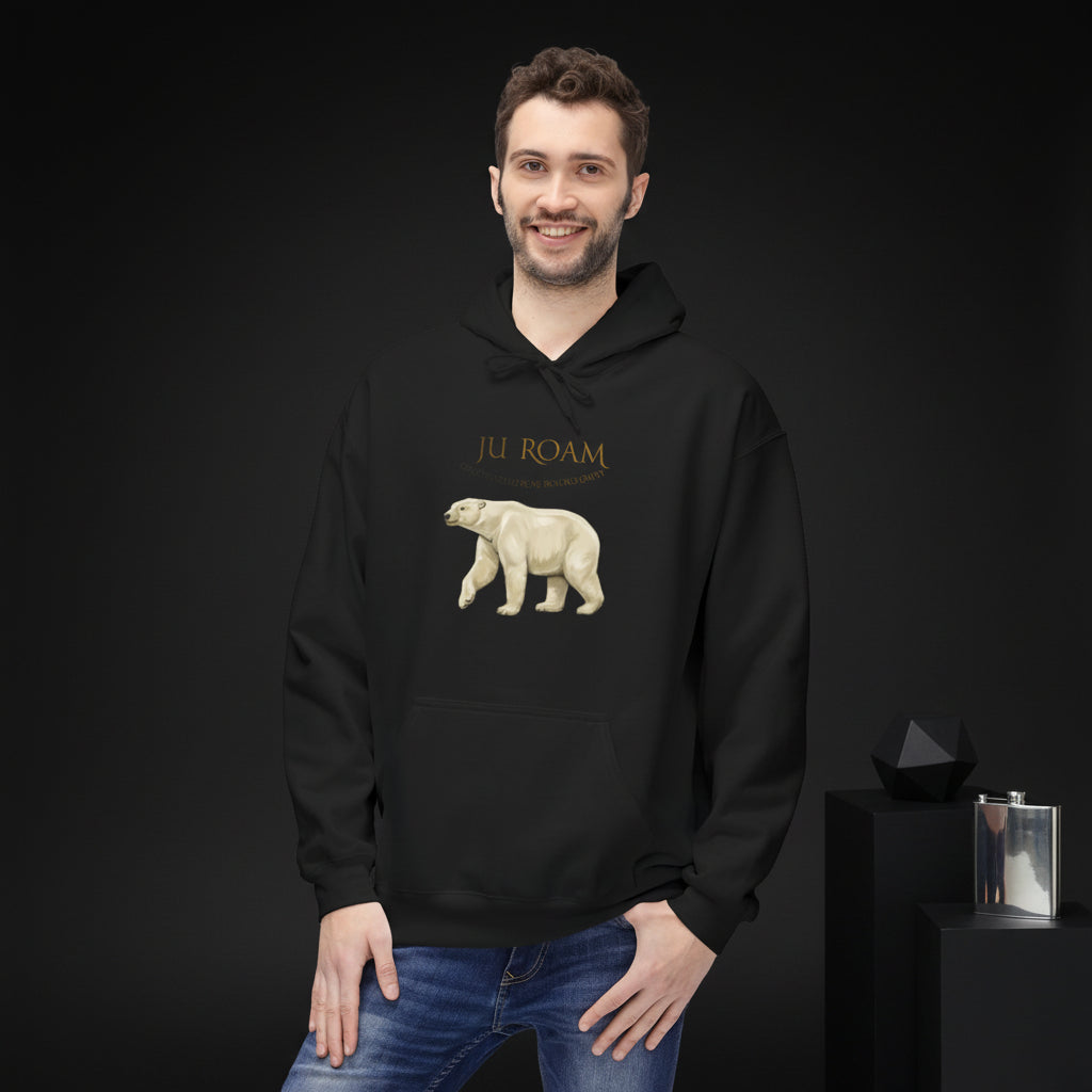 Polar Bear “Born to Be Wild” Hoodie — Minimal Animal Graphic Fleece
