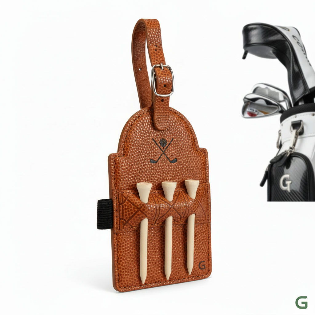 Premium 5x3 Basketball Laserable Leatherette Golf Bag Tag