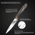 6-Piece 3Cr13 Stainless Steel Steak Knife Set with Marble-Pattern Handles - Hadi Craft