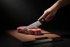 6-Piece Non-Stick Stainless Steel Steak Knife Set with Wooden Handles - Hadi Craft