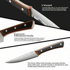 6-Piece Non-Stick Stainless Steel Steak Knife Set with Wooden Handles - Hadi Craft