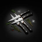 6-Piece Non-Stick Stainless Steel Steak Knife Set with Wooden Handles - Hadi Craft