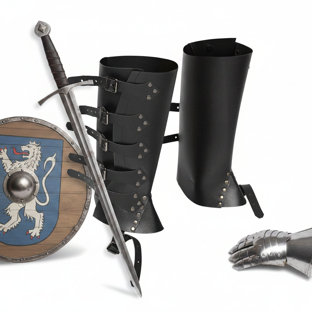 Medieval Viking Knight Boot Covers – Renaissance PU Leather Leggings