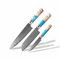 67 Layer Damascus Kitchen Knife Set Knives with Wooden Handle - Hadi Craft