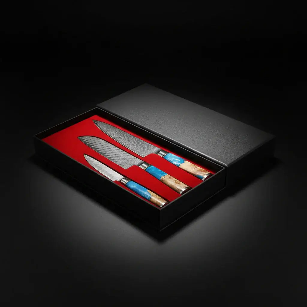 67 Layer Damascus Kitchen Knife Set Knives with Wooden Handle - Hadi Craft