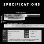 67 Layers Damascus Kitchen Knife G10 Handle Chef Nakiri Boning Nakiri - Hadi Craft