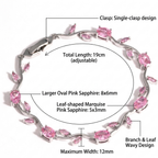Pink Zircon Copper Bracelet – Elegant Platinum Finish Women’s Jewelry Gift