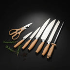 7-Piece Stainless Steel Chef Knife Set with Storage Case & Scissor - Hadi Craft
