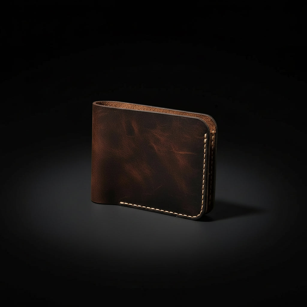 Handmade Leather Trifold Wallet for Men – Full-Grain & Personalized | The Trinity | Hadi Craft USA