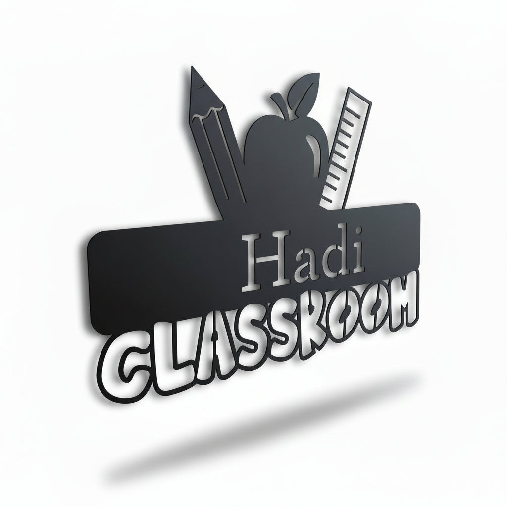 Custom Metal Teacher’s Classroom Sign | School Wall Art | Indoor & Outdoor | Up to 46" | 20+ Colors