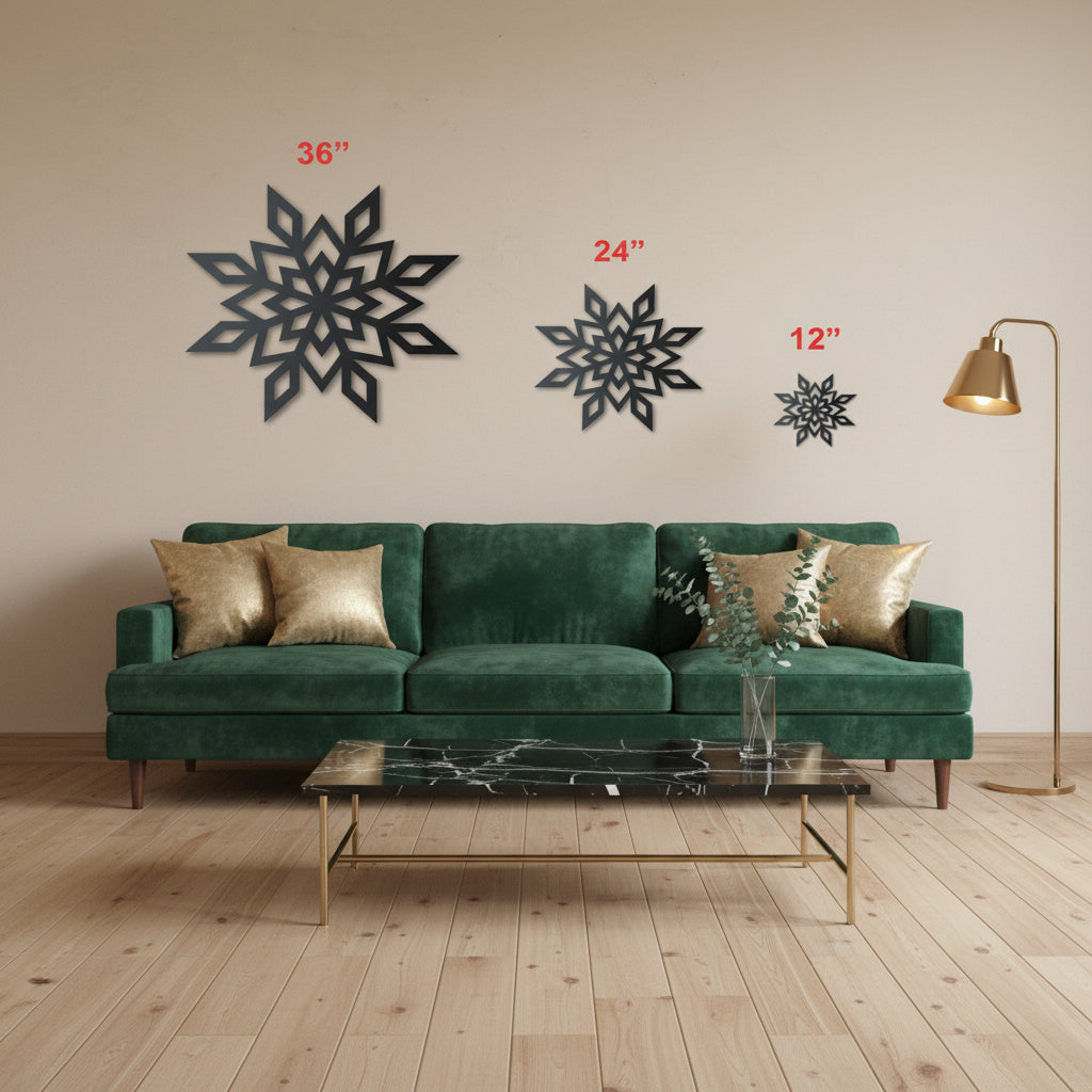 Custom Metal Snowflake Wall Art | Indoor & Outdoor Winter Decor | Up to 36" | 14+ Color Options